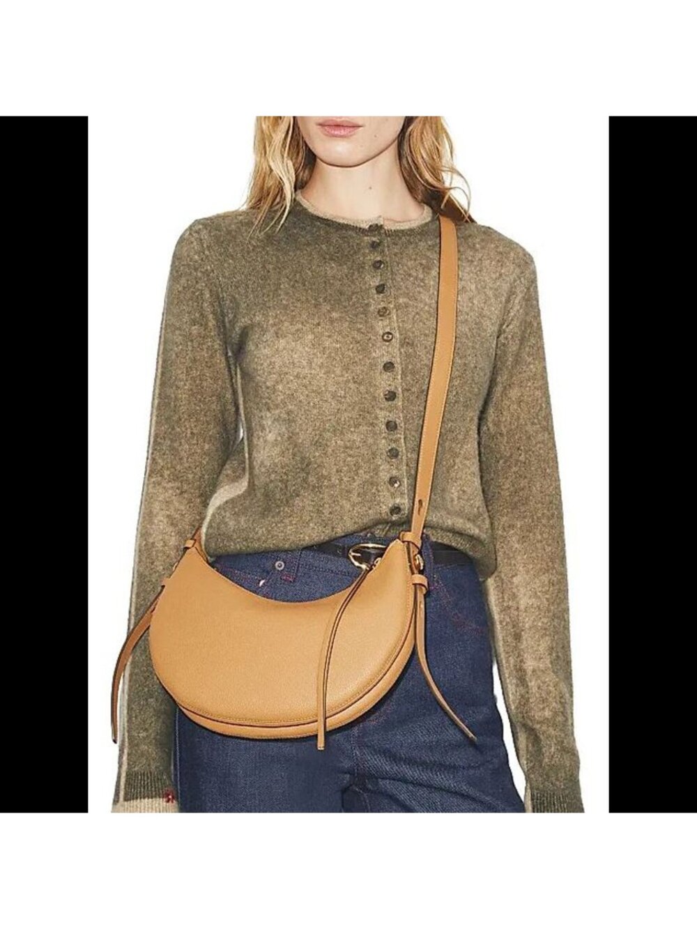 Tory Burch Romy Half Moon Shoulder Bag Tiramisu - Picture 4 of 14